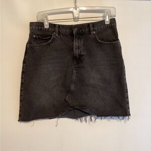We the Free size 28 black distressed denim skirt